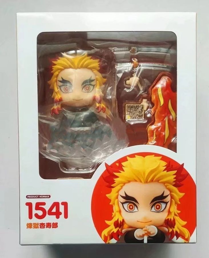 Аніме фігурка нендороїд Клинок розсікаючий демонів Demon Slayer Rengoku Kyoujurou Ренгоку Кьодзюро, рухома, 10 см (BDD 0098)