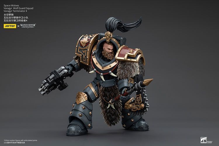 Фигурка из игры Warhammer 40k, Космические Волки Отряд Волчьей Стражи Варагир, JOYTOY, подвижная, 13,6 см (WHR 0123)