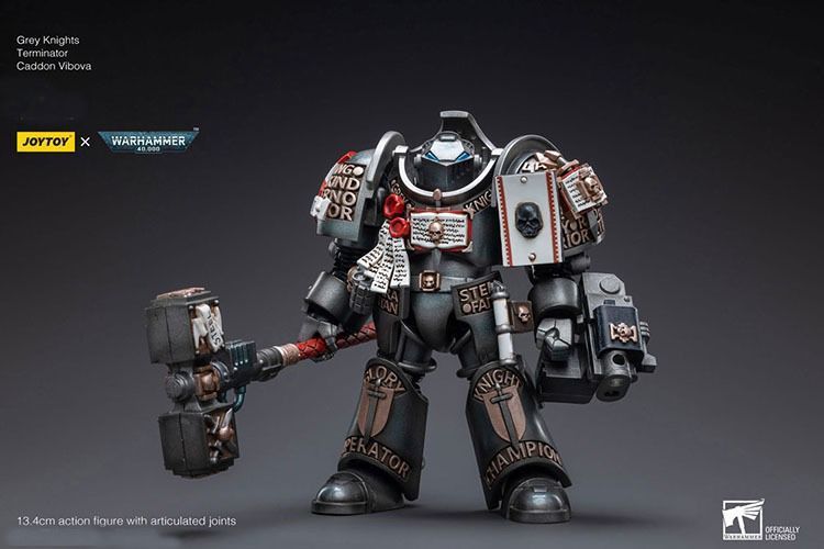 Фигурка из игры Warhammer 40k, Серые Рыцари, Дреднайт &laquo;Немезида&raquo; + Терминатор Кэддон Вибова, JOYTOY, подвижная, 42 см (WHR 0228)