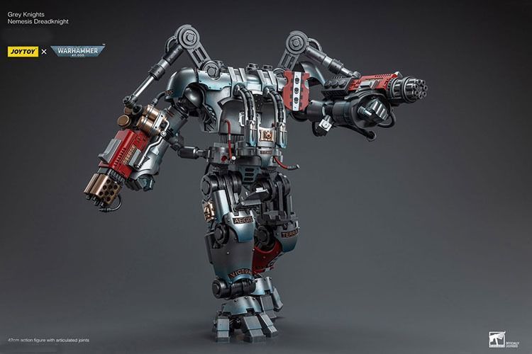 Фигурка из игры Warhammer 40k, Серые Рыцари, Дреднайт &laquo;Немезида&raquo; + Терминатор Кэддон Вибова, JOYTOY, подвижная, 42 см (WHR 0228)