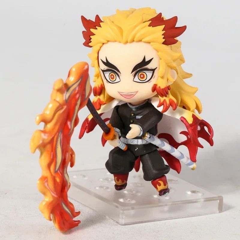 Аніме фігурка нендороїд Клинок розсікаючий демонів Demon Slayer Rengoku Kyoujurou Ренгоку Кьодзюро, рухома, 10 см (BDD 0098)