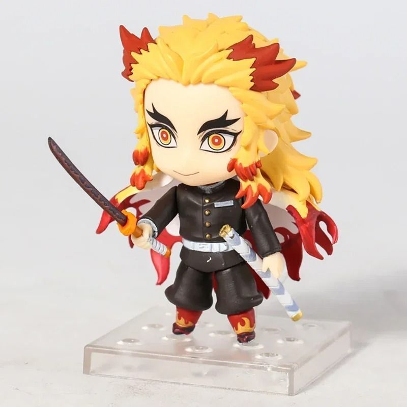 Аніме фігурка нендороїд Клинок розсікаючий демонів Demon Slayer Rengoku Kyoujurou Ренгоку Кьодзюро, рухома, 10 см (BDD 0098)