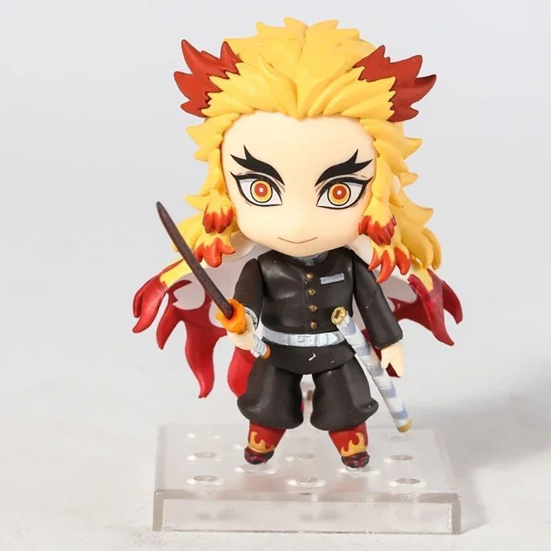 Аніме фігурка нендороїд Клинок розсікаючий демонів Demon Slayer Rengoku Kyoujurou Ренгоку Кьодзюро, рухома, 10 см (BDD 0098)