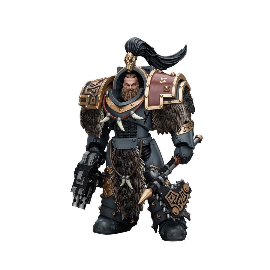 Фигурка из игры Warhammer 40k, Космические Волки Отряд Волчьей Стражи Варагир, JOYTOY, подвижная, 13,6 см (WHR 0123)