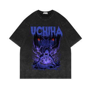 Футболка оверсайз с принтом из аниме Наруто, универсальная, хлопок Washed Cotton, размер XXXL (FNAR 0111G-XXXL)