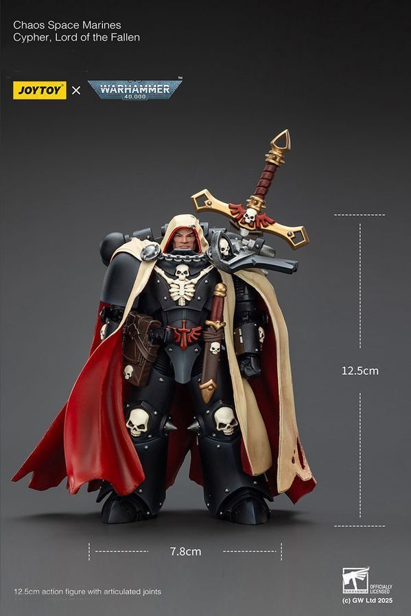 Фігурка з гри Warhammer 40k, Космодесантники Хаосу, Шифр, Володар Падших, JOYTOY, рухлива, 12,5 см (WHR 0229)