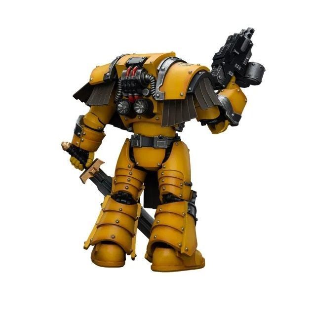 Фигурка из игры Warhammer 40k, Имперские Кулаки Сержант Легиона Катафрактии с силовым мечом, JOYTOY, подвижная, 13,6 см (WHR 0074)