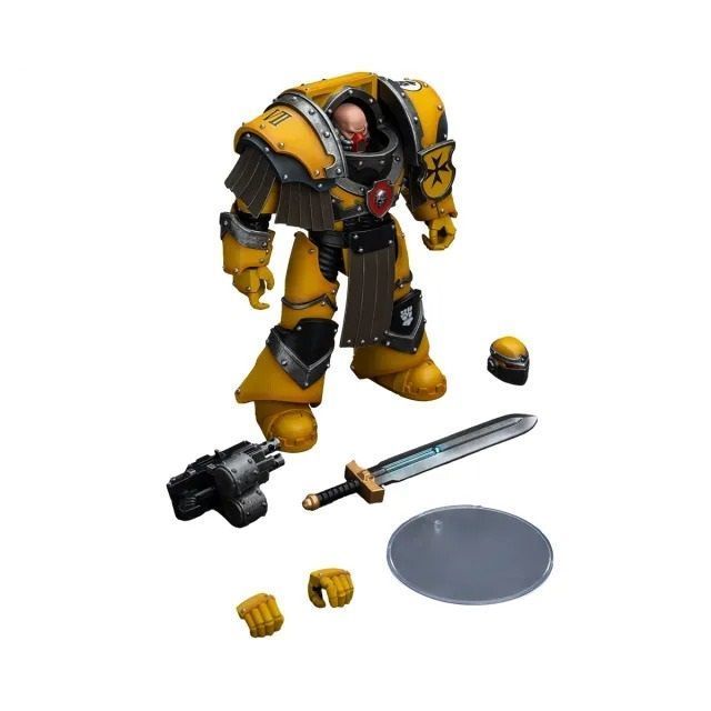 Фигурка из игры Warhammer 40k, Имперские Кулаки Сержант Легиона Катафрактии с силовым мечом, JOYTOY, подвижная, 13,6 см (WHR 0074)