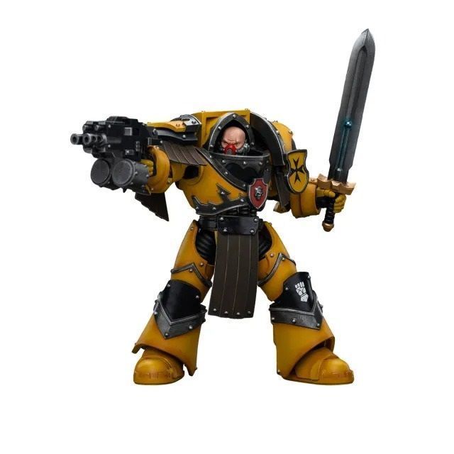 Фигурка из игры Warhammer 40k, Имперские Кулаки Сержант Легиона Катафрактии с силовым мечом, JOYTOY, подвижная, 13,6 см (WHR 0074)