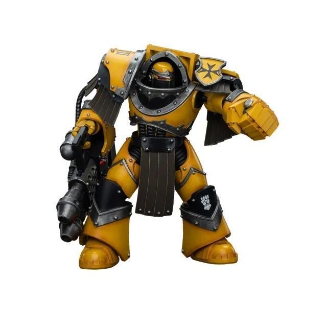 Фигурка из игры Warhammer 40k, Имперские Кулаки Сержант Легиона Катафрактии с тяжелым огнеметом, JOYTOY, подвижная, 13,6 см (WHR 0075)
