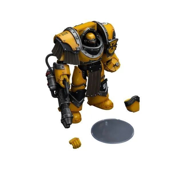 Фигурка из игры Warhammer 40k, Имперские Кулаки Сержант Легиона Катафрактии с тяжелым огнеметом, JOYTOY, подвижная, 13,6 см (WHR 0075)