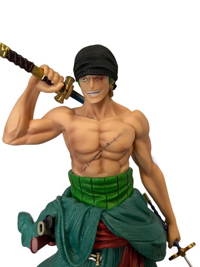 Аніме фігурка Ван Піс, One Piece Ророноа Зоро, тримічковий стиль, 37 см (OP 0111)