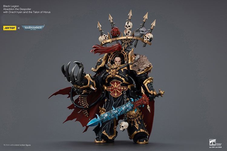 Фигурка из игры Warhammer 40k, Космодесантники Хаоса Абаддон Опустошитель, JOYTOY, подвижная, 16,2 см (WHR 0230)