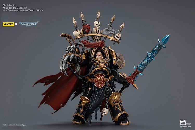 Фигурка из игры Warhammer 40k, Космодесантники Хаоса Абаддон Опустошитель, JOYTOY, подвижная, 16,2 см (WHR 0230)