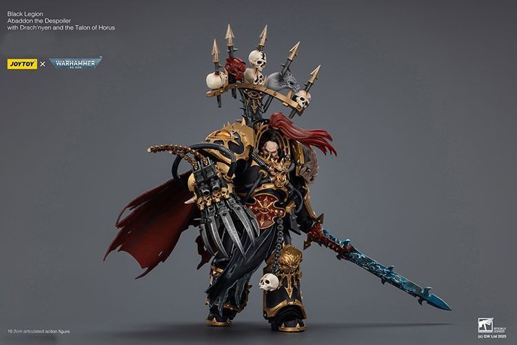 Фигурка из игры Warhammer 40k, Космодесантники Хаоса Абаддон Опустошитель, JOYTOY, подвижная, 16,2 см (WHR 0230)
