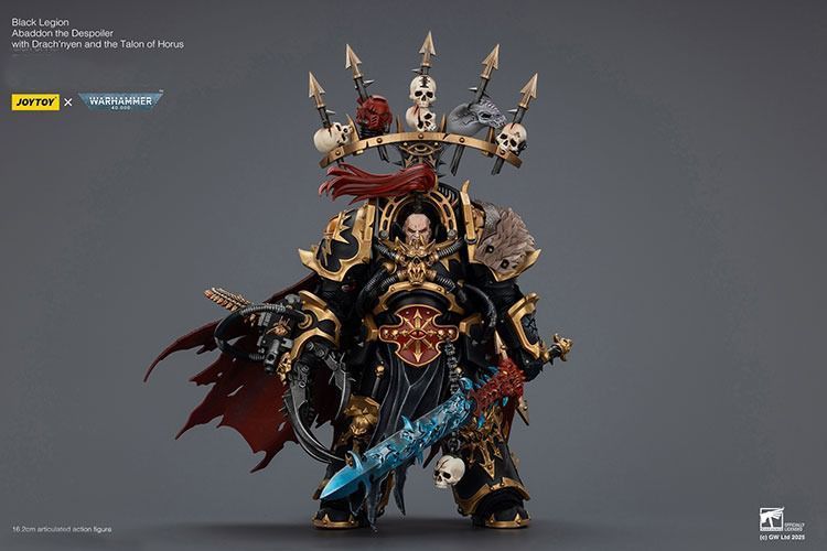 Фигурка из игры Warhammer 40k, Космодесантники Хаоса Абаддон Опустошитель, JOYTOY, подвижная, 16,2 см (WHR 0230)