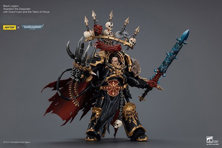 Фигурка из игры Warhammer 40k, Космодесантники Хаоса Абаддон Опустошитель, JOYTOY, подвижная, 16,2 см (WHR 0230)