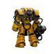 Фигурка из игры Warhammer 40k, Имперские Кулаки Сержант Легиона Катафрактии с тяжелым огнеметом, JOYTOY, подвижная, 13,6 см (WHR 0075)