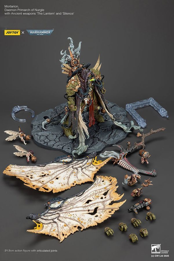 Фигурка из игры Warhammer 40k, Гвардия Смерти, Мортарион, демонический примарх Нургла, JOYTOY, подвижная, 21,2 см (WHR 0231)