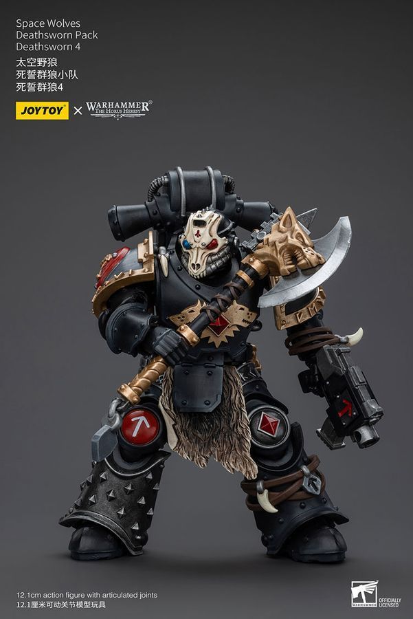 Фигурка из игры Warhammer 40k, Космические Волки отряд Присягнувшие Смерти, JOYTOY, подвижная, 12,1 см (WHR 0126)