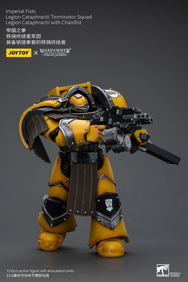 Фигурка из игры Warhammer 40k, Имперские Кулаки Сержант Легиона Катафрактии с Цепным кулаком, JOYTOY, подвижная, 13,6 см (WHR 0076)