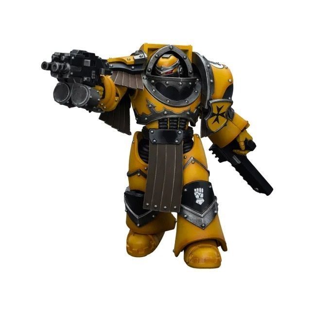 Фигурка из игры Warhammer 40k, Имперские Кулаки Сержант Легиона Катафрактии с Цепным кулаком, JOYTOY, подвижная, 13,6 см (WHR 0076)