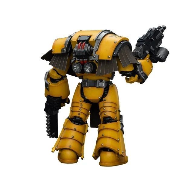 Фигурка из игры Warhammer 40k, Имперские Кулаки Сержант Легиона Катафрактии с Цепным кулаком, JOYTOY, подвижная, 13,6 см (WHR 0076)