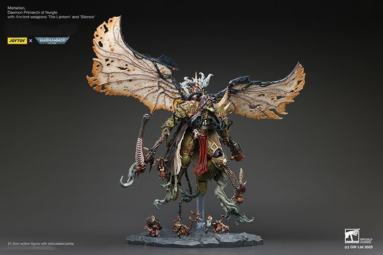 Фигурка из игры Warhammer 40k, Гвардия Смерти, Мортарион, демонический примарх Нургла, JOYTOY, подвижная, 21,2 см (WHR 0231)