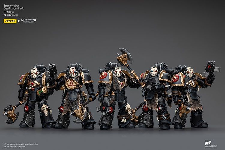 Фигурка из игры Warhammer 40k, Космические Волки отряд Присягнувшие Смерти, JOYTOY, подвижная, 12,1 см (WHR 0126)