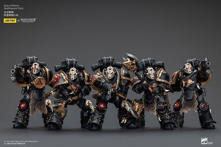 Фигурка из игры Warhammer 40k, Космические Волки отряд Присягнувшие Смерти, JOYTOY, подвижная, 12,1 см (WHR 0126)