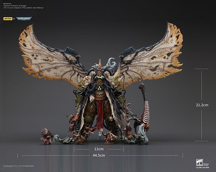 Фигурка из игры Warhammer 40k, Гвардия Смерти, Мортарион, демонический примарх Нургла, JOYTOY, подвижная, 21,2 см (WHR 0231)