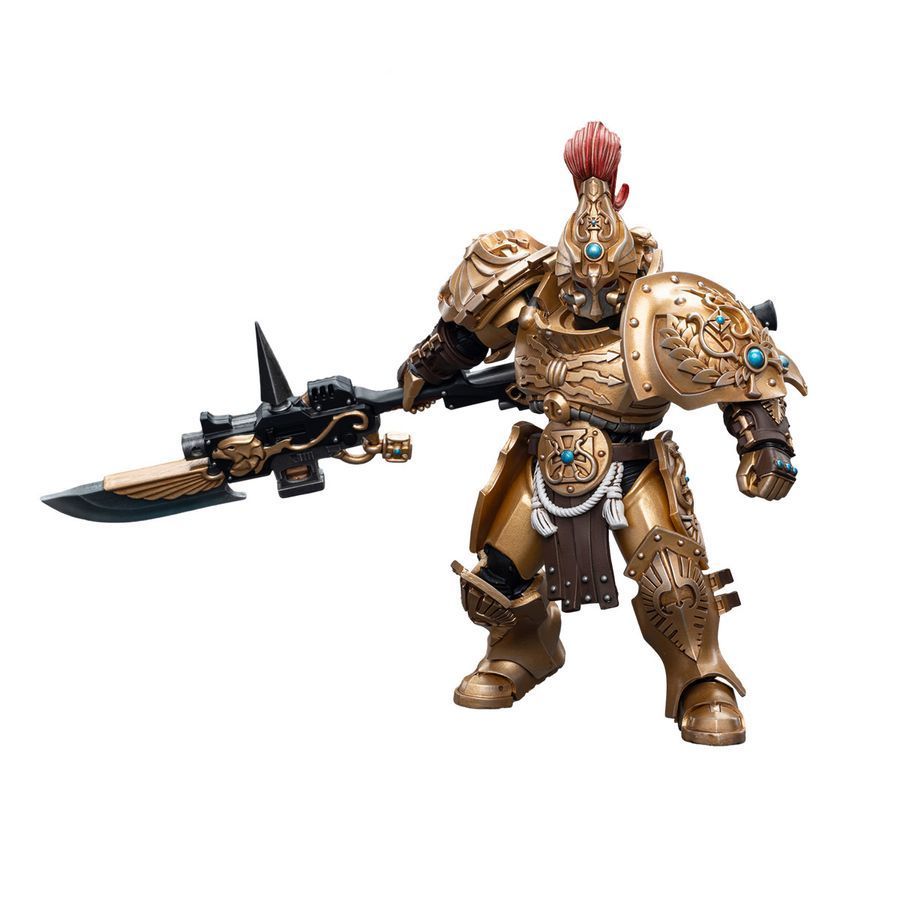 Фигурка из игры Warhammer 40k, Страж-хранитель Адептус Кустодес с копьем стража, JOYTOY, подвижная, 12,4 см (WHR 0036)