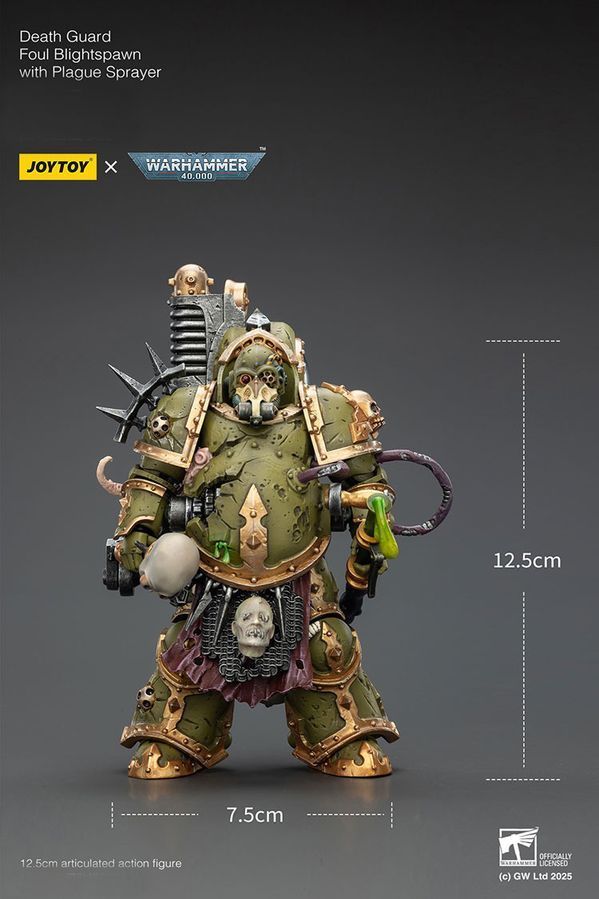 Фигурка из игры Warhammer 40k, Гвардия Смерти, Мерзкие порождения с чумным распылителем, JOYTOY, подвижная, 12,5 см (WHR 0232)