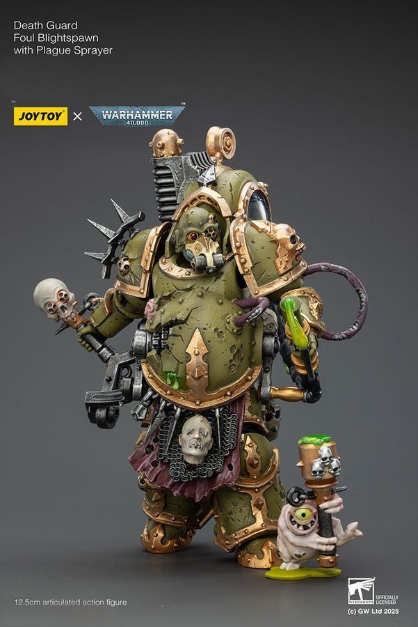 Фигурка из игры Warhammer 40k, Гвардия Смерти, Мерзкие порождения с чумным распылителем, JOYTOY, подвижная, 12,5 см (WHR 0232)