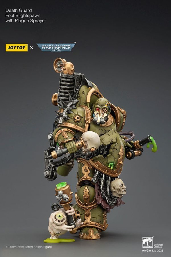 Фигурка из игры Warhammer 40k, Гвардия Смерти, Мерзкие порождения с чумным распылителем, JOYTOY, подвижная, 12,5 см (WHR 0232)