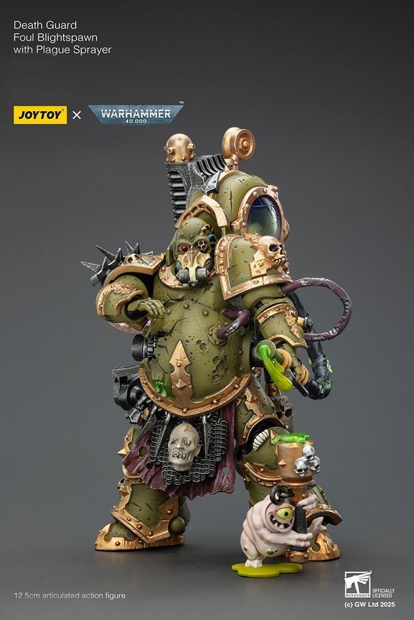 Фигурка из игры Warhammer 40k, Гвардия Смерти, Мерзкие порождения с чумным распылителем, JOYTOY, подвижная, 12,5 см (WHR 0232)