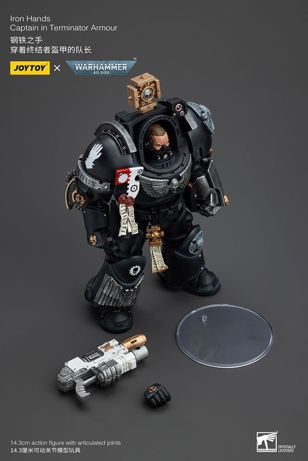Фігурка з гри Warhammer 40k, Залізні руки Капітан в обладунках термінатора, JOYTOY, рухома, 14,3 см (WHR 0127)