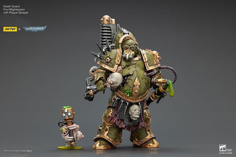 Фигурка из игры Warhammer 40k, Гвардия Смерти, Мерзкие порождения с чумным распылителем, JOYTOY, подвижная, 12,5 см (WHR 0232)