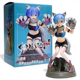 Аниме фигурка ReZero Жизнь с нуля Rem Рэм в костюме кошечки, 18см (RZR 0019)