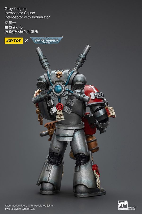 Фігурка з гри Warhammer 40k, Ударний загін, Сірий Лицарі Перехоплювач зі сміттєспалювачем, JOYTOY, рухома, 12 см (WHR 0128)