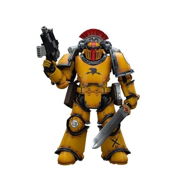 Фигурка из игры Warhammer 40k, Имперские Кулаки, Сержант с силовым мечом, JOYTOY, подвижная, 12 см (WHR 0078)