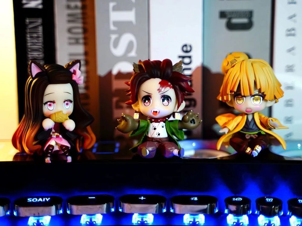 Аниме фигурка Клинок рассекающий демонов, Demon Slayer Tanjiro, Танджиро с кошачьими ушками, 7 см (BDD 0131)