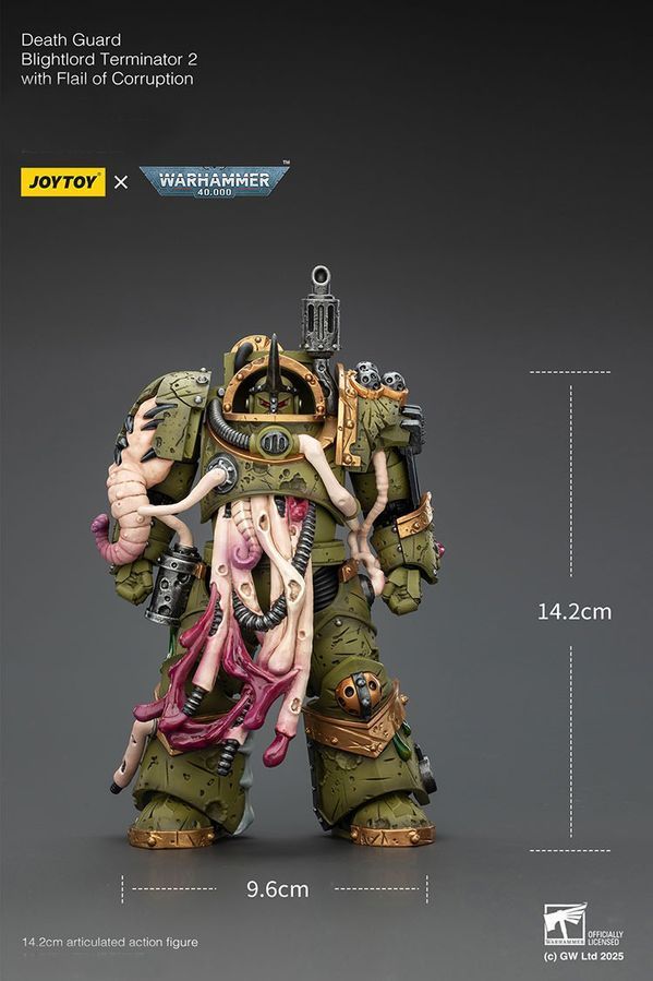 Фигурка из игры Warhammer 40k, Гвардия Смерти, Терминатор Повелителей Чумы, JOYTOY, подвижная, 14,2 см (WHR 0234)