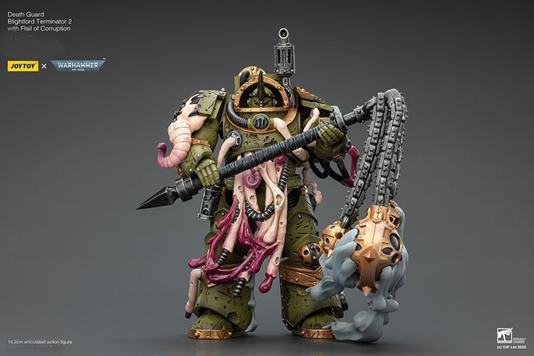 Фигурка из игры Warhammer 40k, Гвардия Смерти, Терминатор Повелителей Чумы, JOYTOY, подвижная, 14,2 см (WHR 0234)