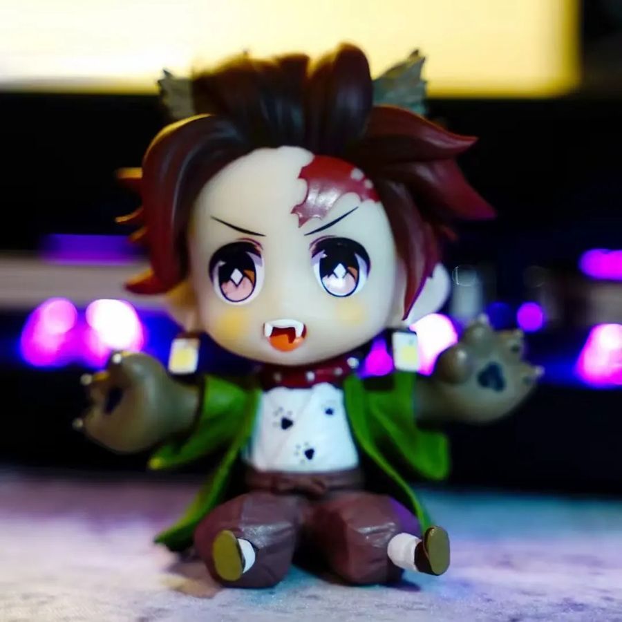 Аниме фигурка Клинок рассекающий демонов, Demon Slayer Tanjiro, Танджиро с кошачьими ушками, 7 см (BDD 0131)