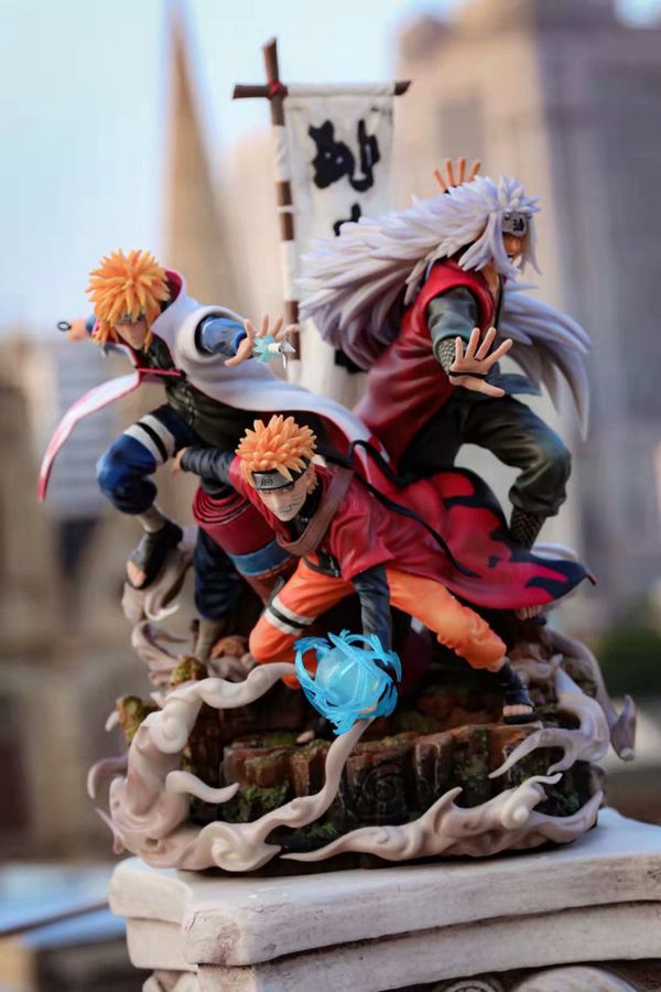 Аніме фігурка Naruto, Наруто, Наруто Узумакі, Джірайя, Мінато Намікадзе, 41 см (NAR 0068)