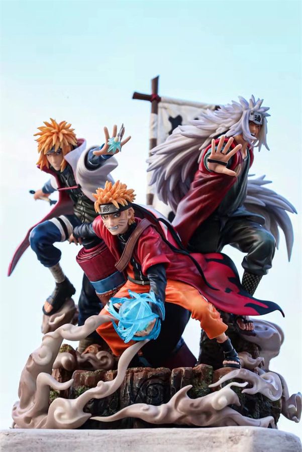 Аниме фигурка Naruto, Наруто, Наруто Узумаки, Джирайя, Минато Намикадзэ, 41 см (NAR 0068)