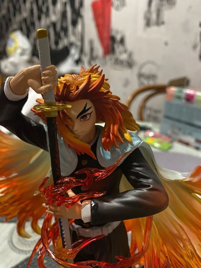 Аніме фігурка Клинок розсікаючий демонів Den Slayer Rengoku Kyoujurou Ренгоку Кьодзюро, 30 см (BDD 0116)