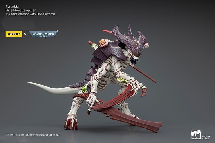 Фигурка из игры Warhammer 40k, Гвардия Смерти, Улей-флот Тиранидов, Левиафан Воин Тиранидов, JOYTOY, подвижная, 14,3 см (WHR 0235)