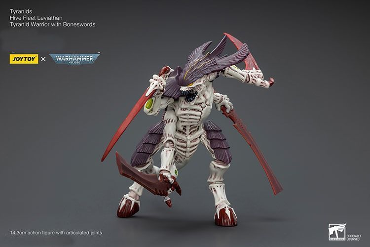 Фигурка из игры Warhammer 40k, Гвардия Смерти, Улей-флот Тиранидов, Левиафан Воин Тиранидов, JOYTOY, подвижная, 14,3 см (WHR 0235)
